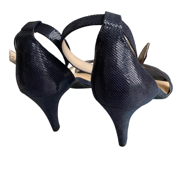 KELLY & KATIE High Heel Sandal Navy Blue With Ankle Strap 3” Heel Size 10 VGUC - Picture 3 of 16